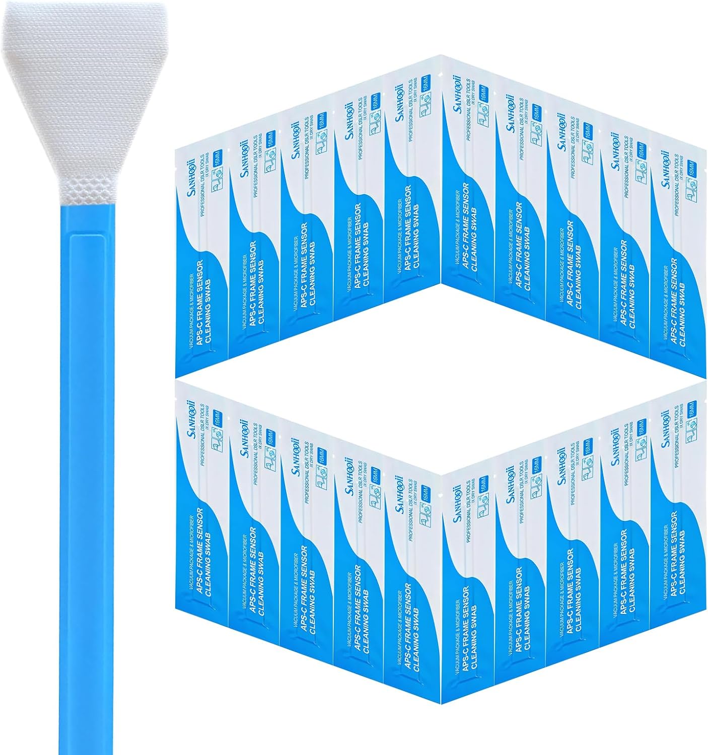 Dry APS-C Sensor Cleaning Swabs (CCD/CMOS), 20pcs 16mm DSLR or SLR Mirrorless Digital Camera Cleaning kit (No senrsor