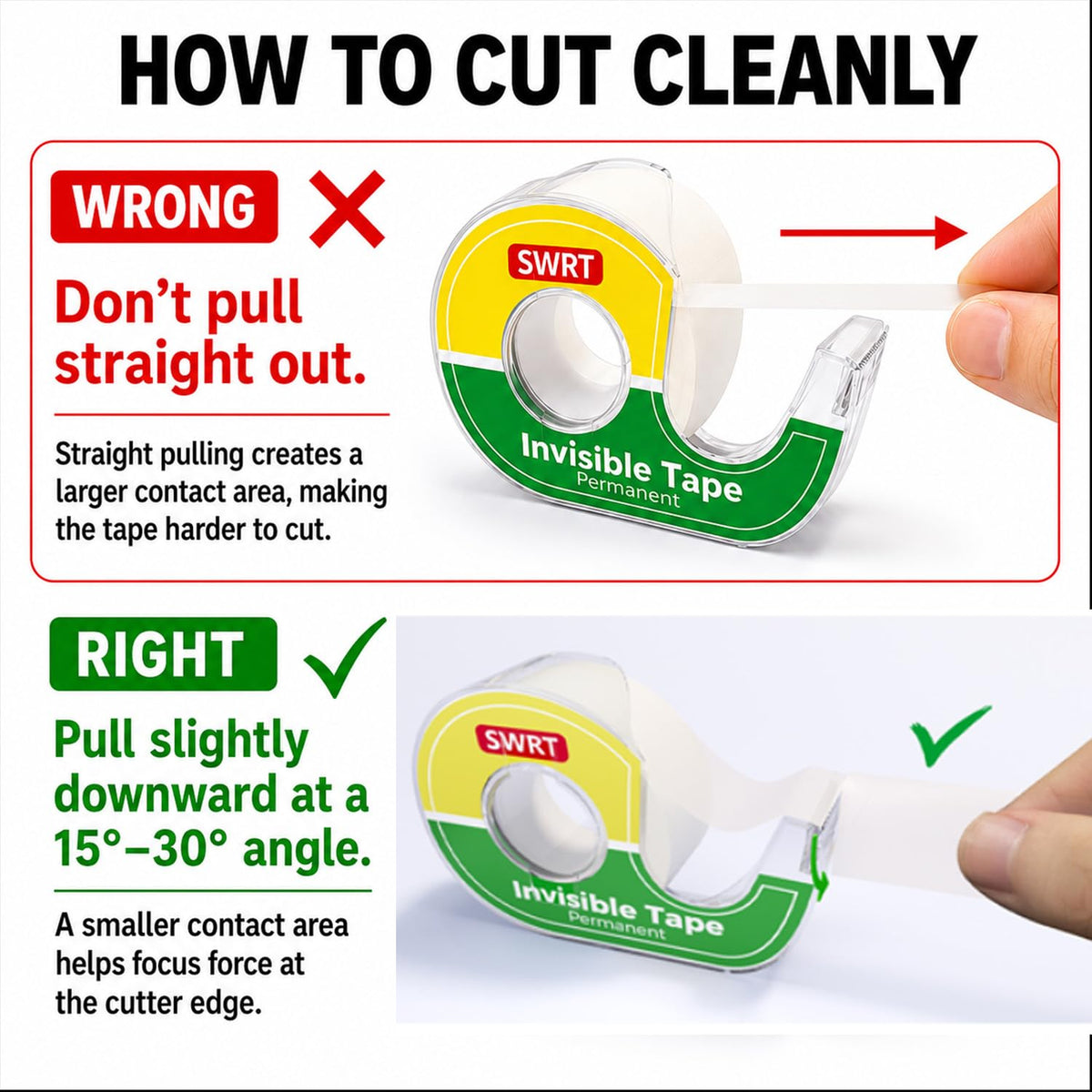 Double-Sided Tape, 1/2 in x 300 in, 12 Pack with Dispensers