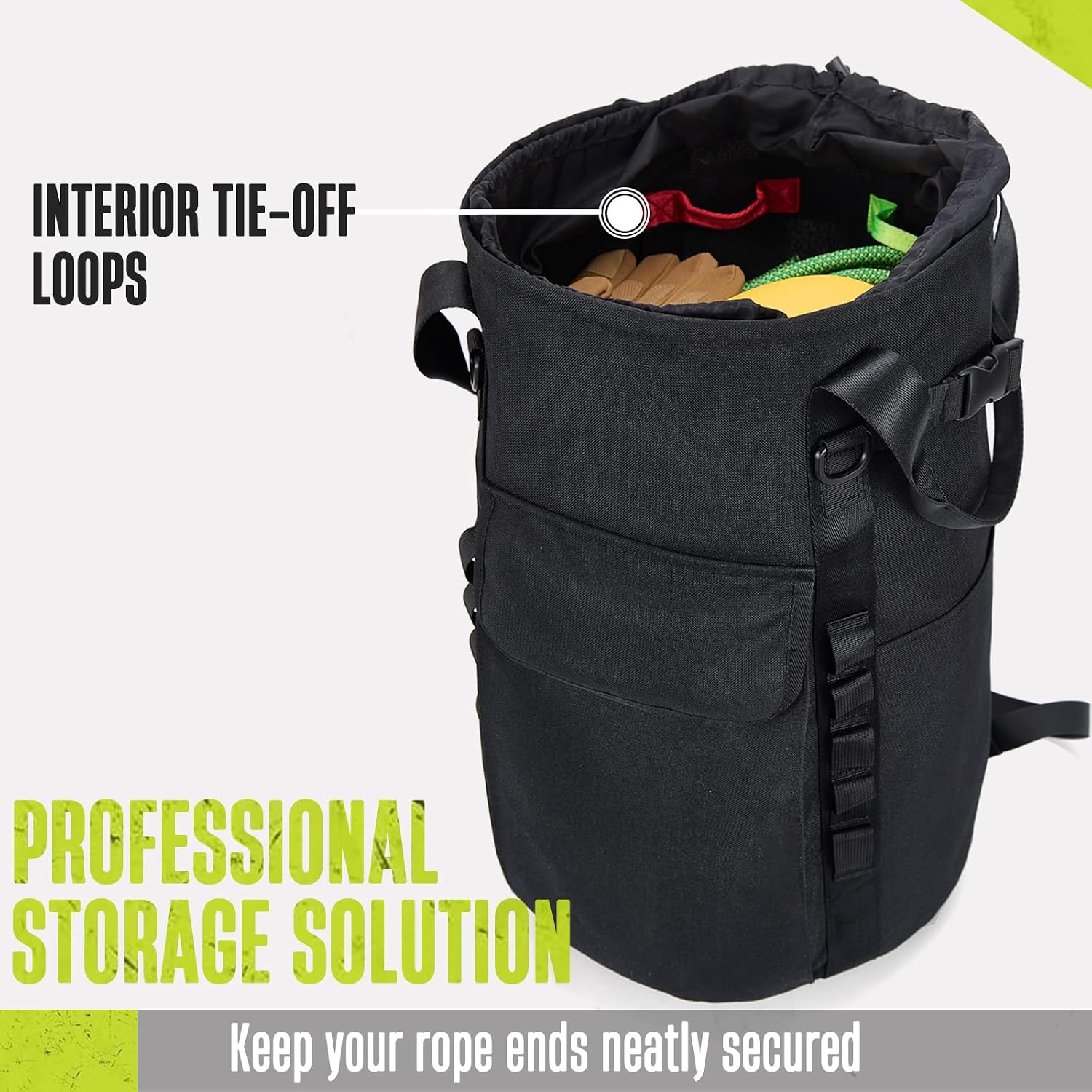 Arborist Rope Bag, 35L Tree Climbing Rope Bag, Arborist Equipment Bucket Backpack, Arborist Gear Carrier Bag with