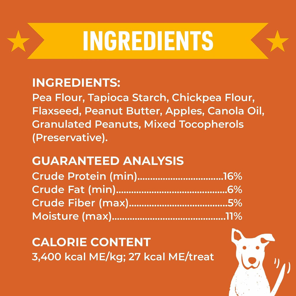 Wag More Bark Less Crunchy Dog Treats, Peanut Butter & Apples, 14 oz Box