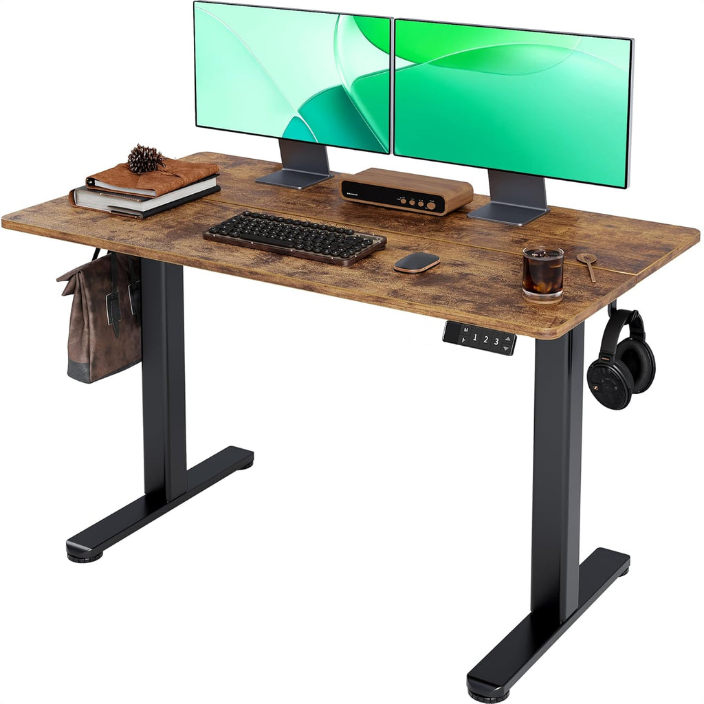 Electric Standing Desk, Adjustable Height Stand up Desk, 24x48 Inches Sit Stand Home Office Desk with Splice Board