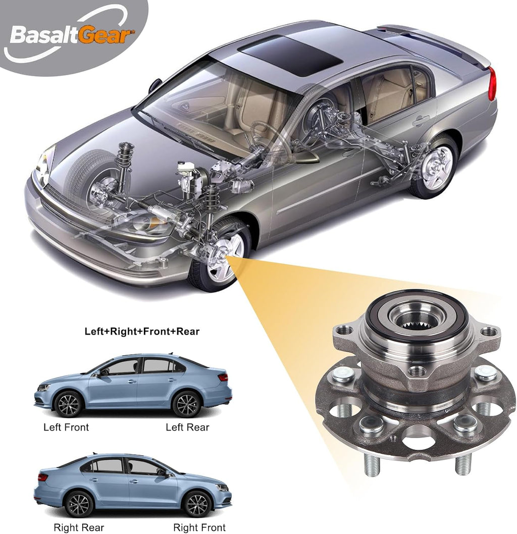 512345 Pair 2 Rear Wheel Hub & Bearing Assembly for 2007-2011 Honda CR-V 4WD, 2007-2018 Acura RDX