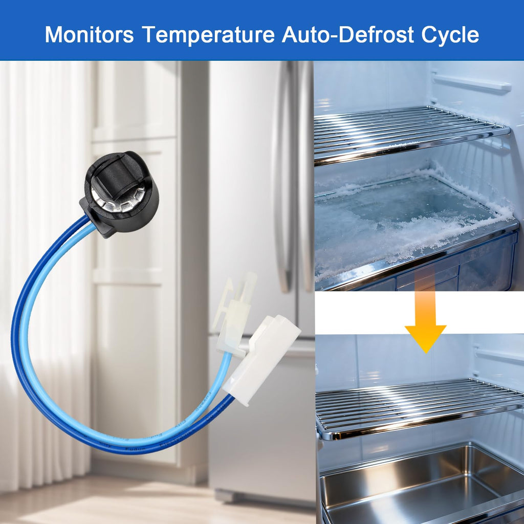 Refrigerator Defrost Thermostat Compatible with Kenmore Electrolux Frigidaire Crosley Replace#: 5304521781 5304520990 808062701 4931265