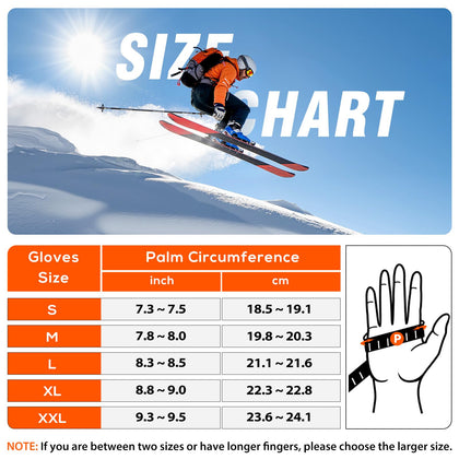 Heated Gloves for Men Women Rechargeable Heated Ski Gloves(Black,S)