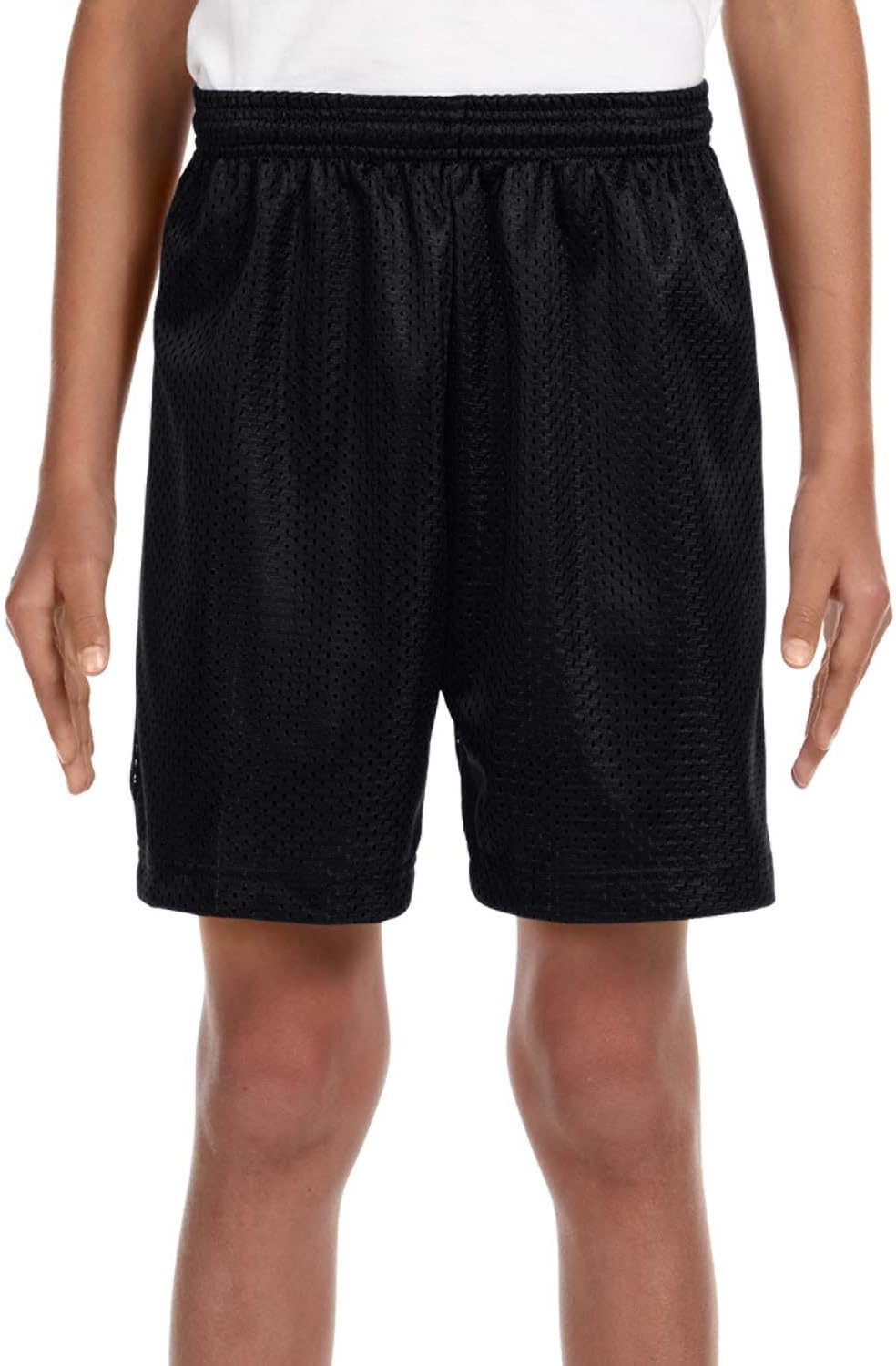 Youth Six Inch Inseam Mesh Short, Small, Black