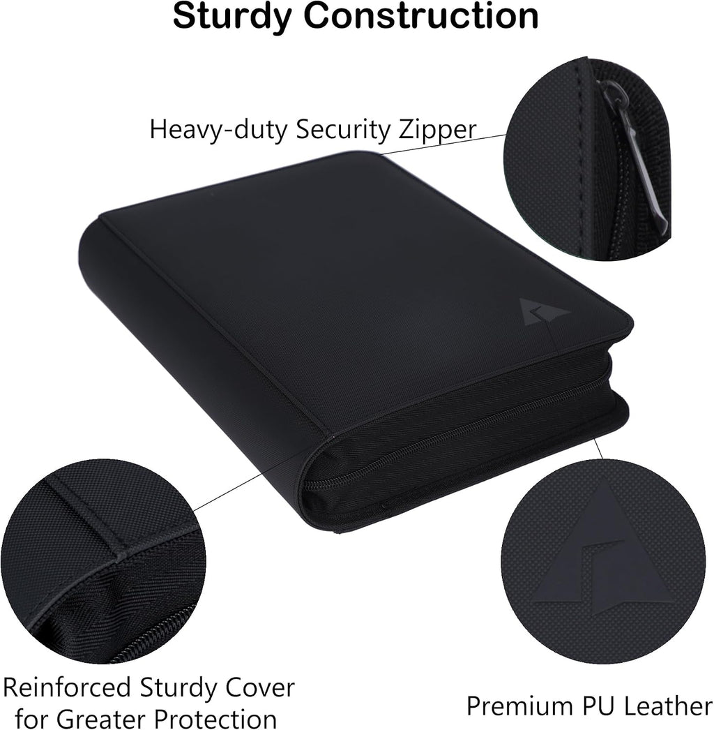 4-Pocket Binder for Semi Rigid Card Holders, Holds 208 Semi Rigid Card Holder, Semi Rigid Card Holder Binder