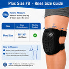 Plus Size Knee Pads with Hardshell Protection for Work, Black