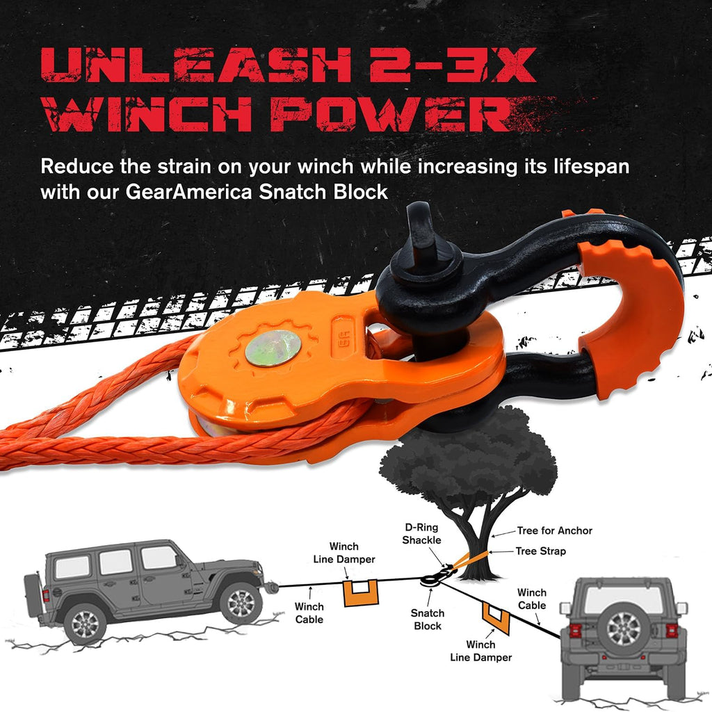 GearAmerica Mega Recovery Kit - 35,053 lbs, Black - D-Ring Shackles