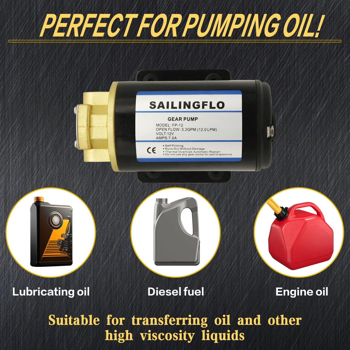 12 Volt Gear Pump, Electric Fuel Transfer Pump