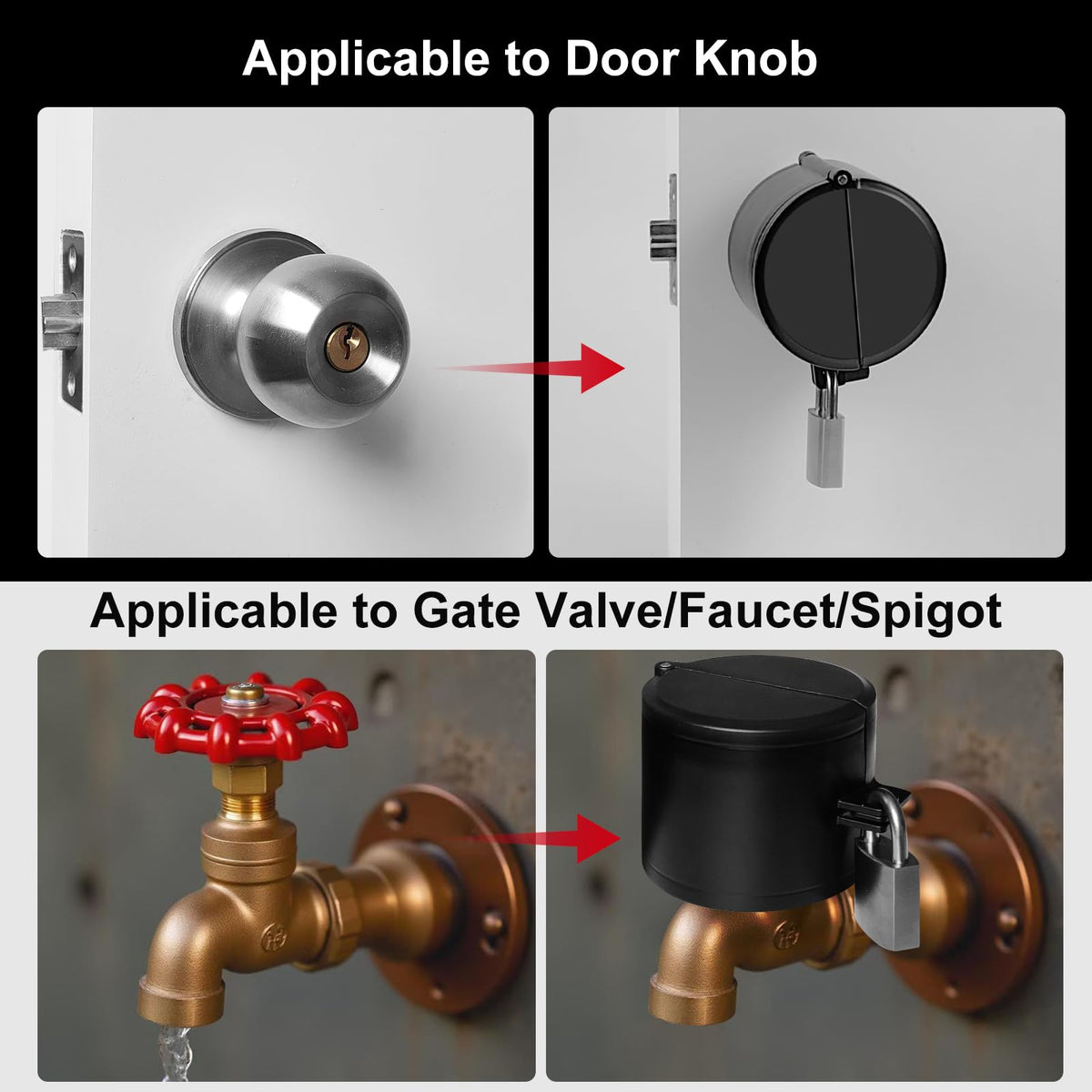 Door Knob Lockout Device, All-Metal Version, Without Padlock