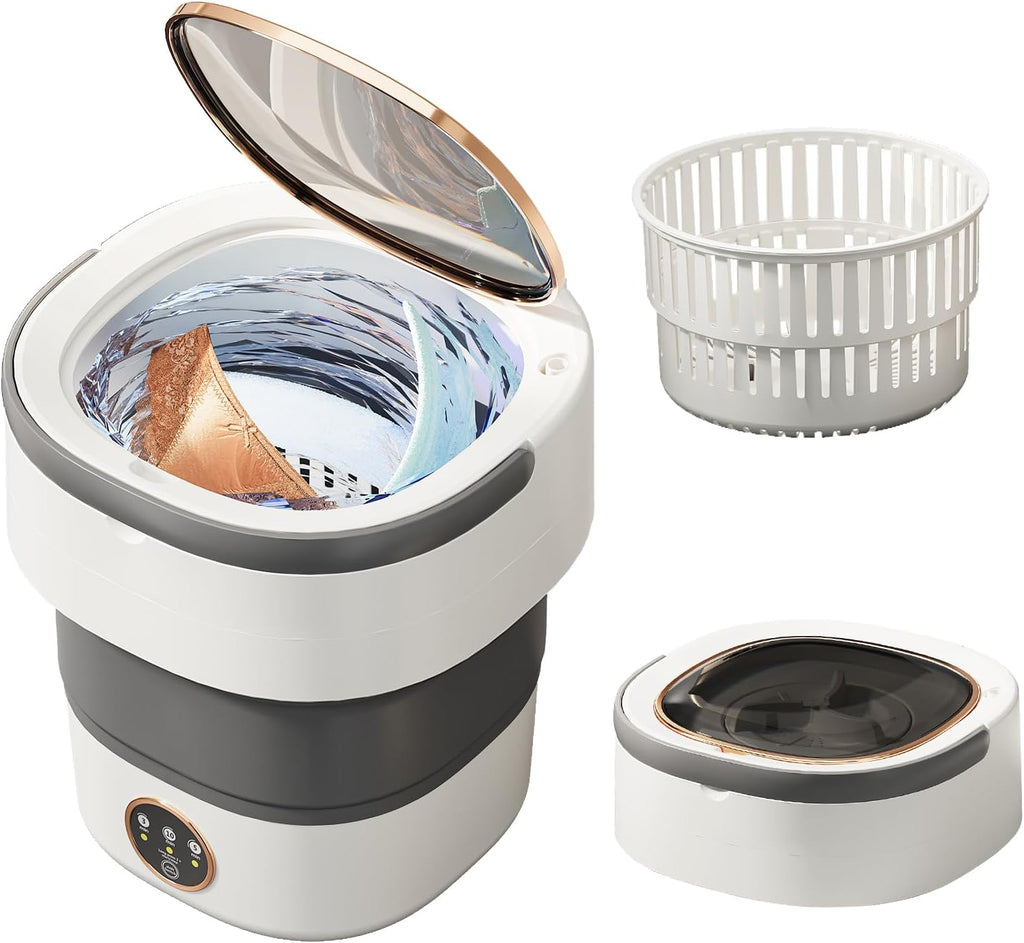 Portable Washing Machine 20L —Small Foldable Washer with Spin Basket, 3 Mode Deep Clean — Mini Laundry Machine for