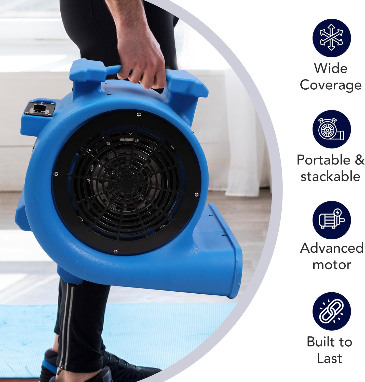 3-Speed Air Mover 1HP 4000+ CFM Monster Floor Blower Carpet Dryers Janitoral Floor Dryer