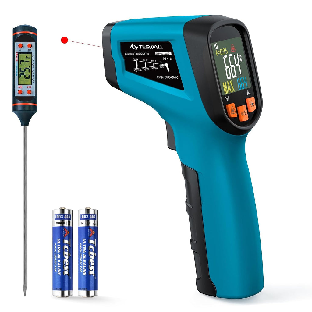 Infrared Thermometer, Laser Temperature Gun -58°F~1112°F, Blue