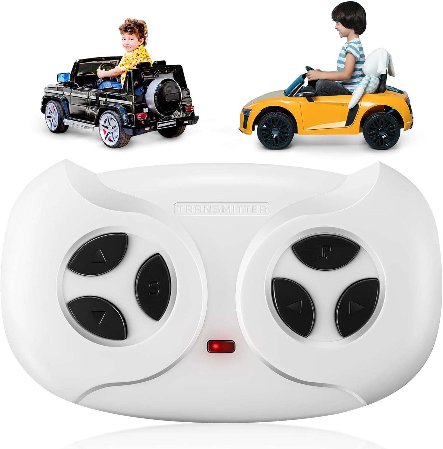 2.4G Remote Control for Kids Electric Car, White Remote Control for 12V Electric Ride On Car/Truck/Toddler Cars