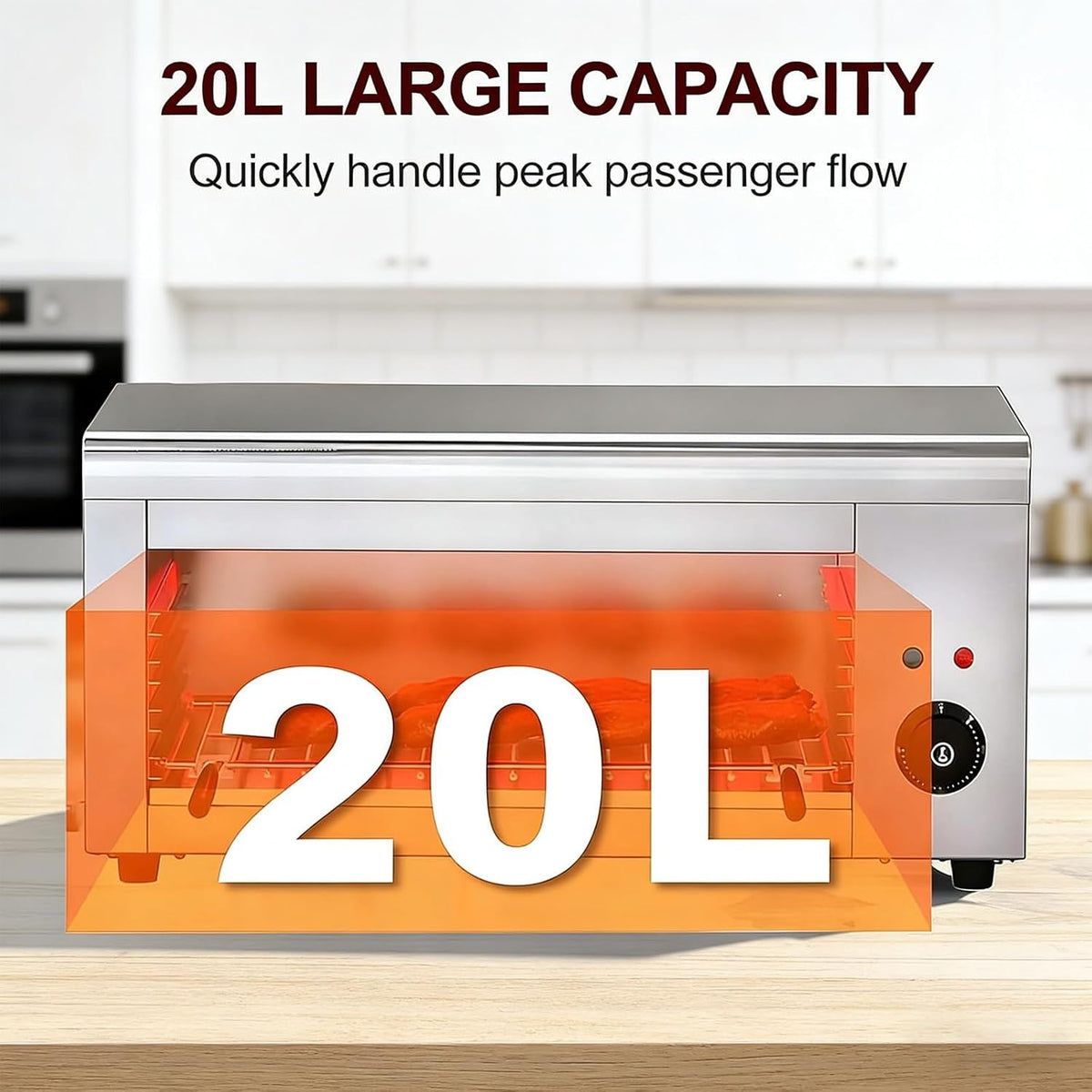 Commercial Salamander Broiler Countertop Grill, 2000W Electric Salamander Cheese Melter Stainless Steel Wall Mounted