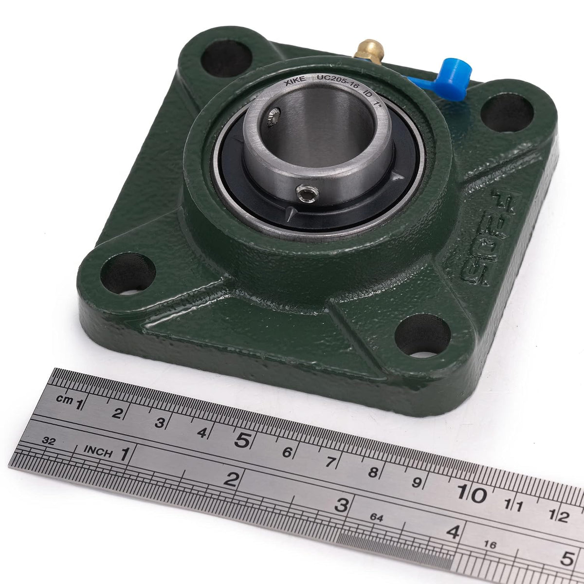 XIKE 2 Pcs UCF205-16 Bore 1" Pillow Block Square Flange Mounted Ball Bearings.
