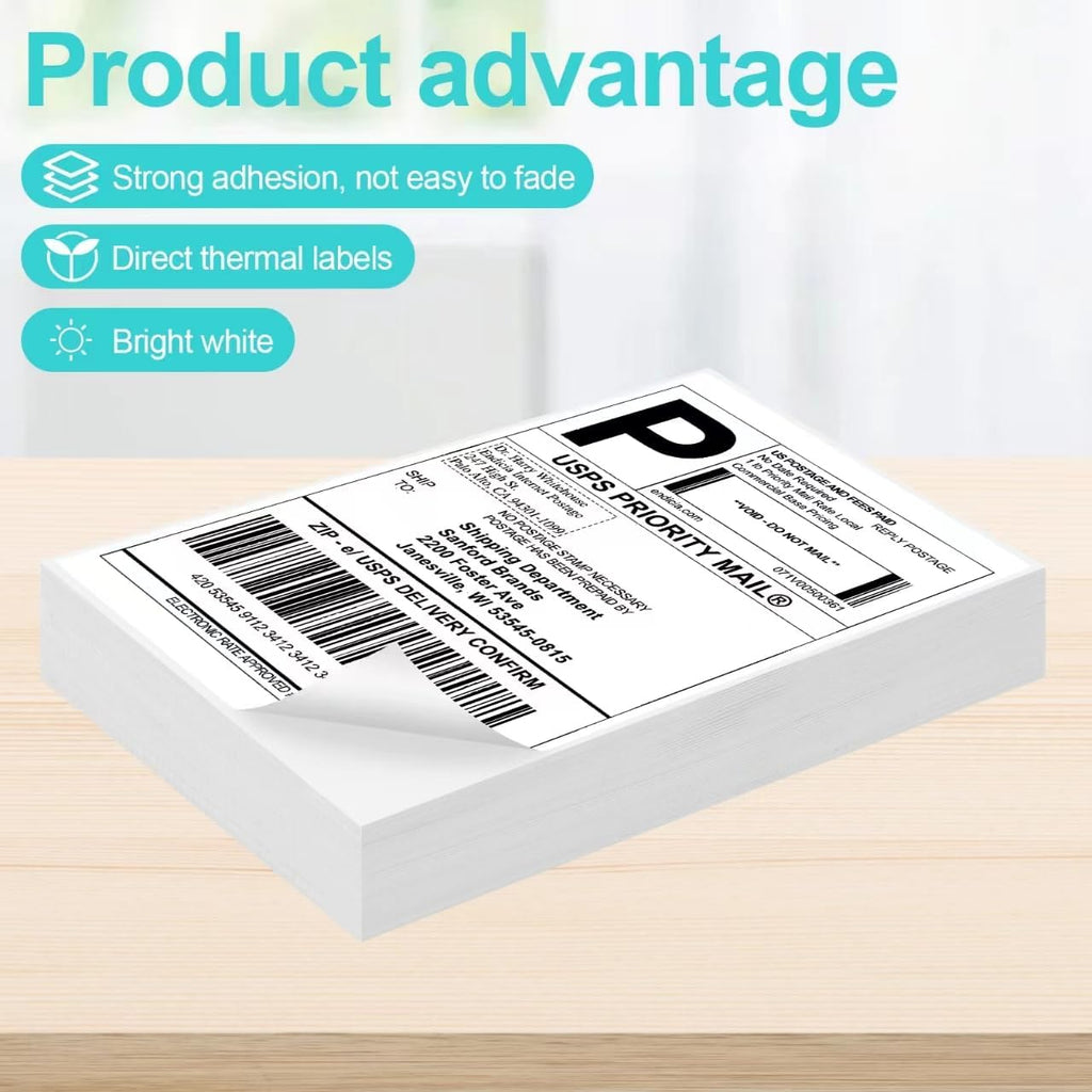 4x6 Thermal Labels 240 PCS, Shipping Labels, Strong Adhesive Thermal Label, White Printer Paper/Label