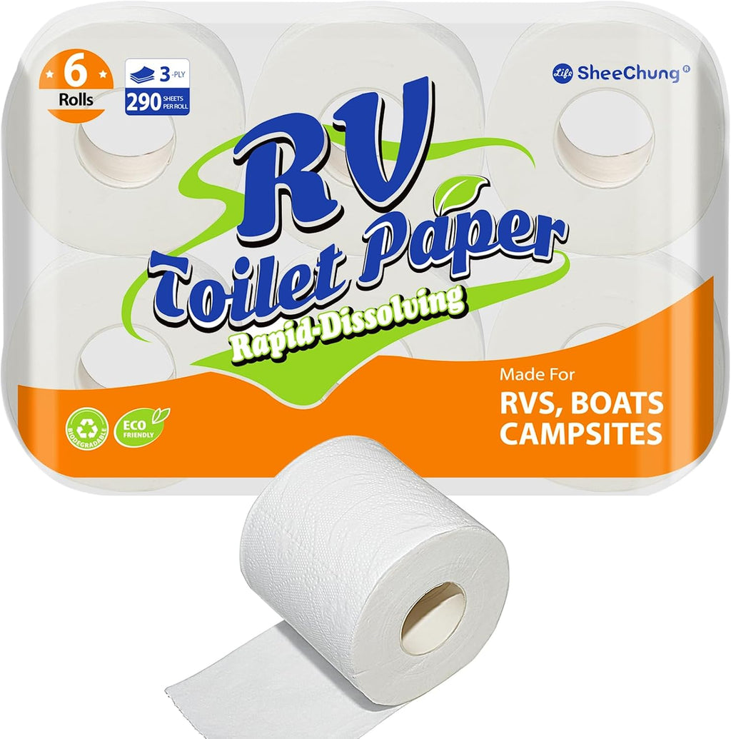 RV Toilet Paper, Rapid Dissolve Septic Safe Camper Toilet Paper
