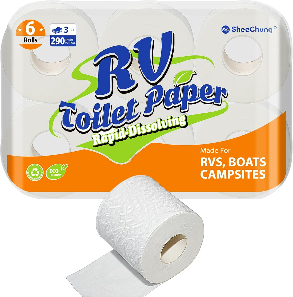 RV Toilet Paper, Rapid Dissolve Septic Safe Camper Toilet Paper