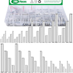 280Pcs 28 Sizes 304 Stainless Steel Dowel Pins Assortment Set, M1.5 M2 M2.5 M3 M4 M5 M6 Shelf Support Peg Pin Rod Fasten Elements