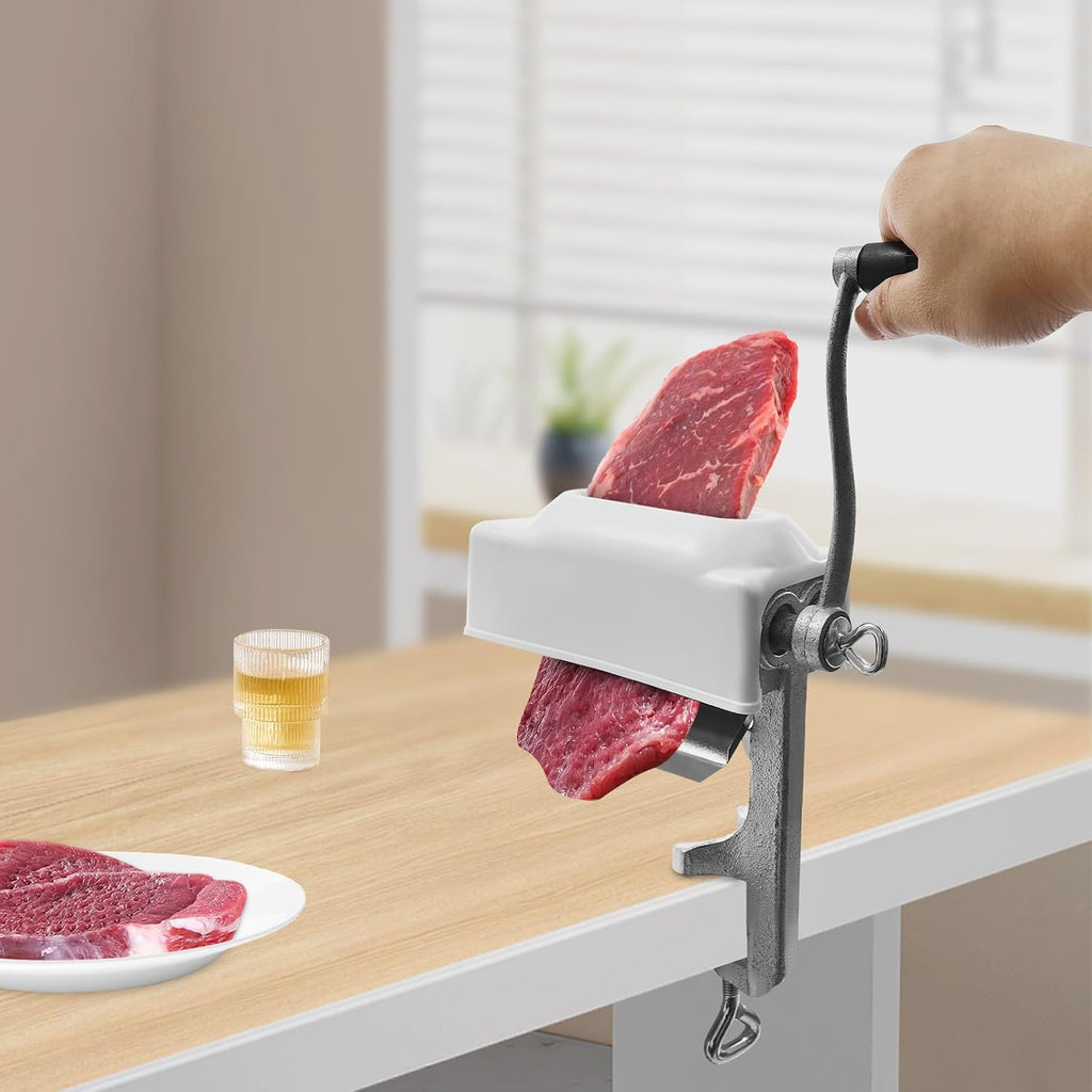 Commercial Meat Cuber Heavy Duty Steak Flatten Cuber Rolling Poultry Tenderizer Machine Clamp on Kitchen Tool (Sliver)