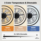 23" Wall Mount Fan with Light,Plug in Wall Fan with Remote/App Control