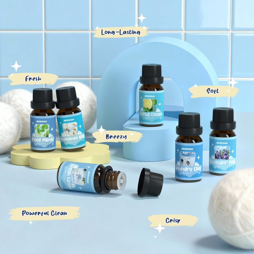 Laundry Collection Essential Oil Set, Use with Wool Dryer Balls