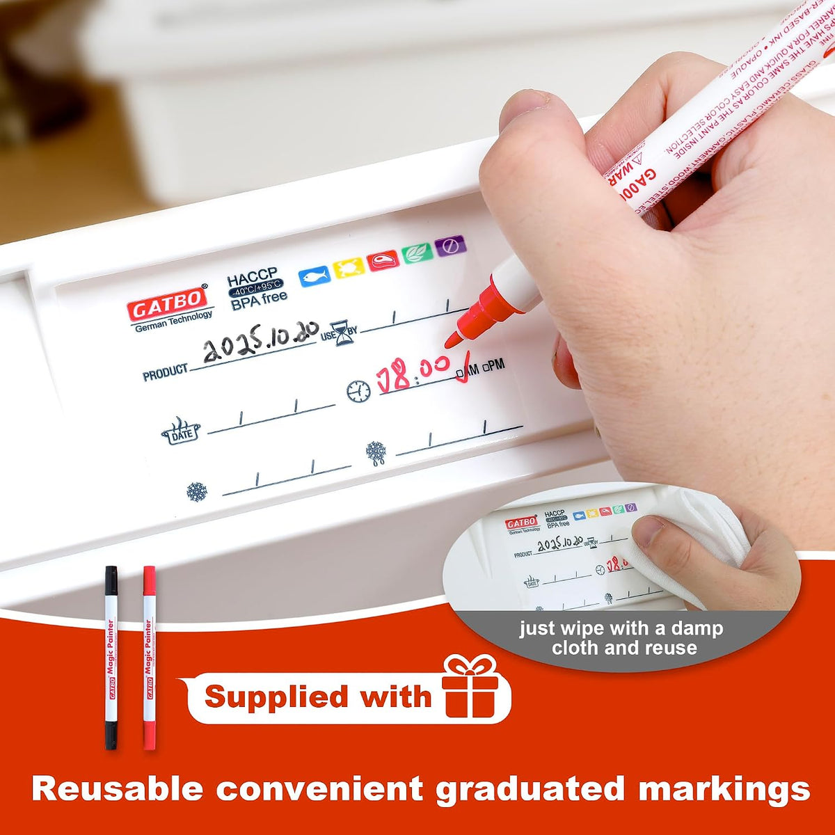Pizza Dough Proofing Box with Lid, Commercial Food Grade Stackable Bread Proofing Container with Label Sticker & 2