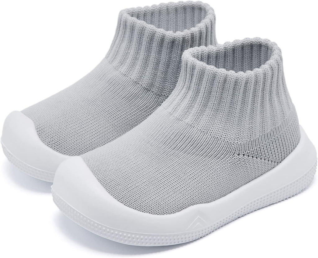 Baby Boy Girl Non-Skid Indoor Infant Walking Shoes Breathable Warm Elastic Sock Shoes with Memory Sole Protect Toes