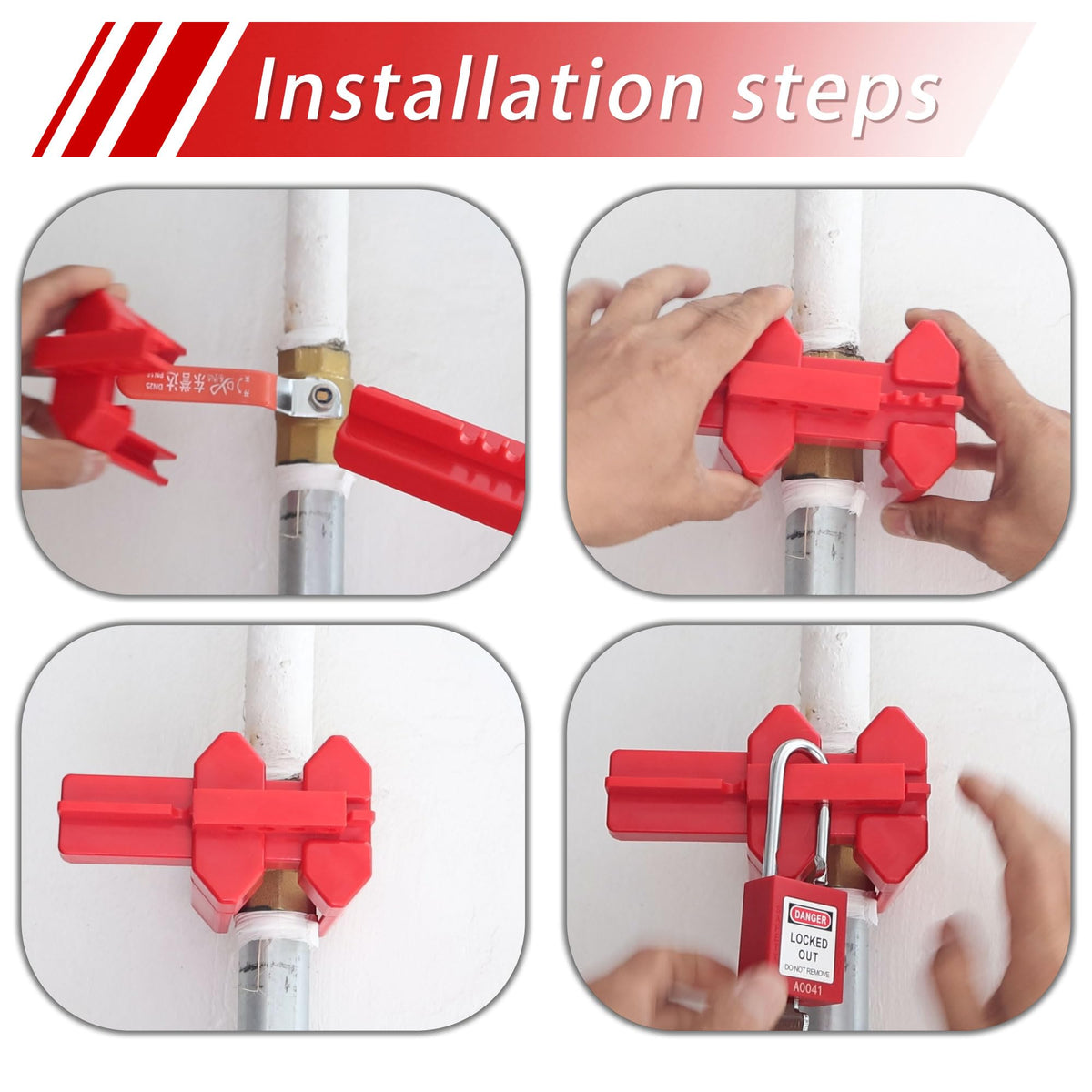 Adjustable Ball Valve Lockout - 0.5"-2.5" Outdoor Faucet Lock