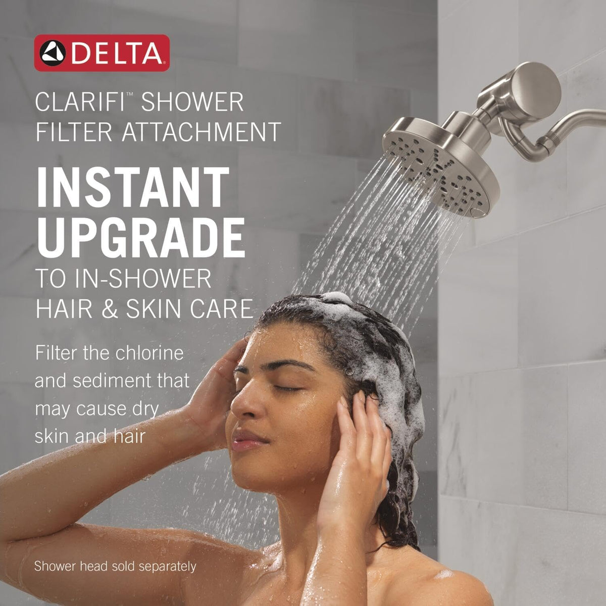 Faucet Clarifi Premium Shower Filter Attachment with Filter, Hard Water Shower Filter, Shower Head Filter, Chrome 5SF100