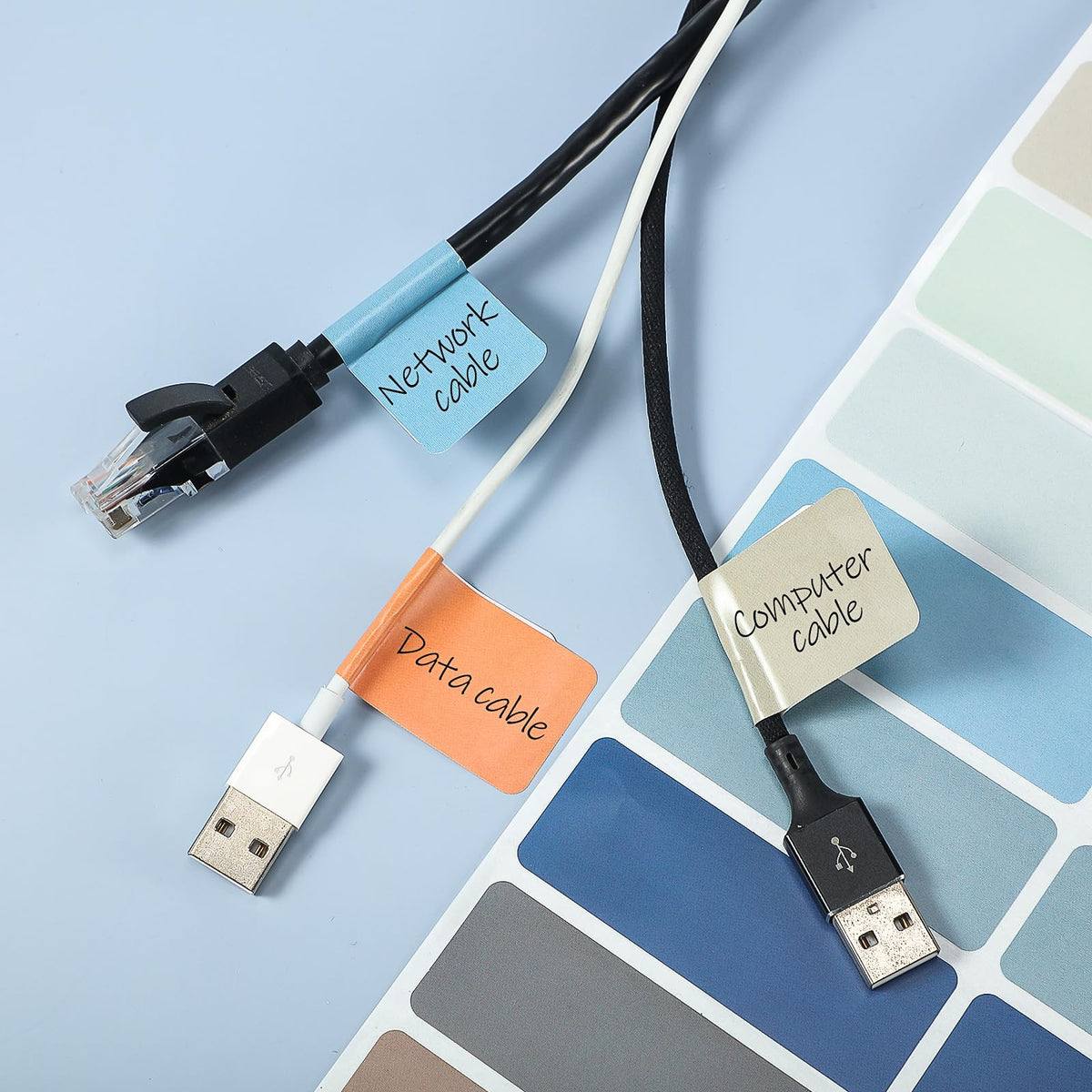 20 Sheets Color Coding Labels, Retro Color, 0.98 x 2.64 Inch