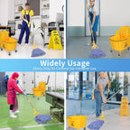 Side Press Wringer Combo Commercial Mop Bucket on Wheels, 35 Quart