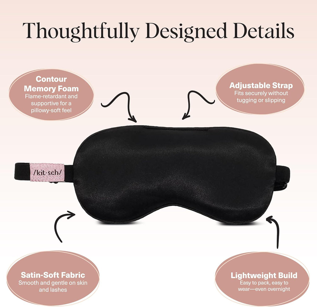 Weighted Satin Sleep Mask | Eye Masks for Sleep - (4.1oz/116g) | Softer Than Silk Sleep Mask, Blindfold Sleep Masks