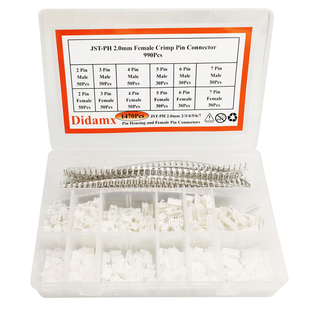 1470 Pcs JST PH 2.0 Connector Kit