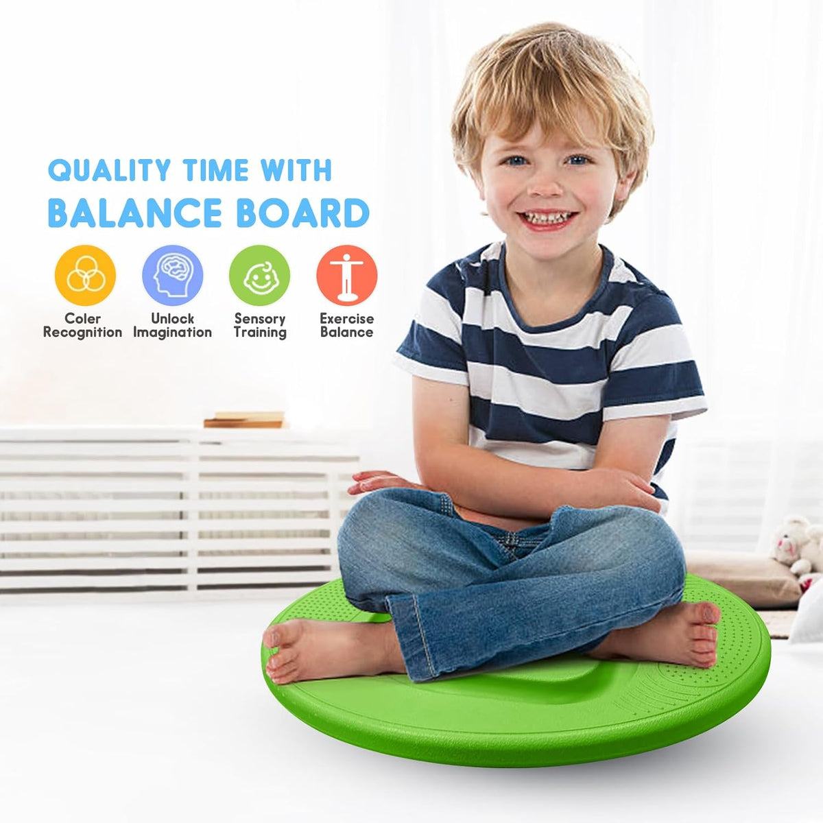 Kids Maze Balance Board - Wobble Trainer for Ski Surf Snowboard, Non-Slip Sensory Rocker Ages 3-12, Core Therapy &