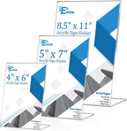 Acrylic Sign Holder 4 x 6, 6 Pack Vertical L-Shaped Tabletop Stand | Clear Vertical L-Shaped Tabletop Display with