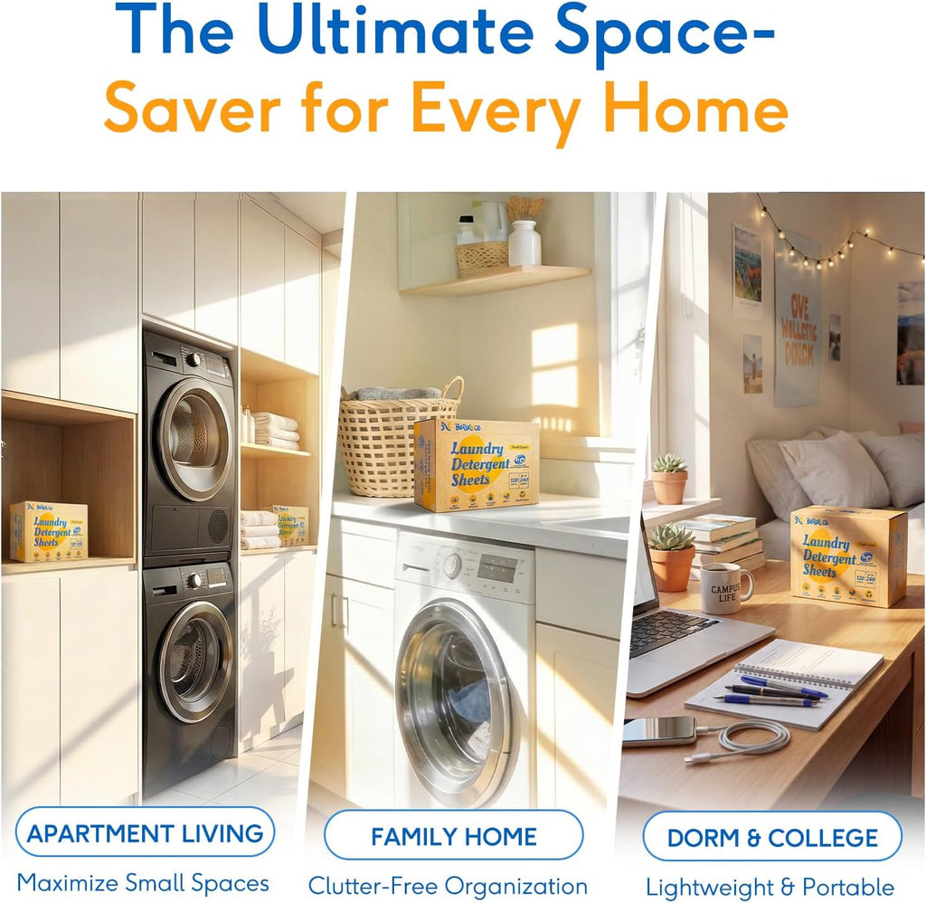 Laundry Detergent Sheets, Fresh Linen Scent, 240 Loads
