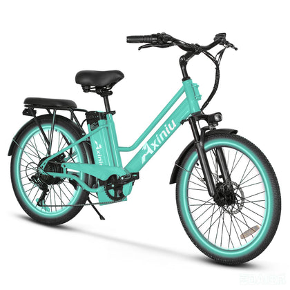 24 Inch Electric Bike for Adults, Step Through Ebike for Women, Peak 1000W Motor 22MPH, 48V 20AH Removable Battery Up