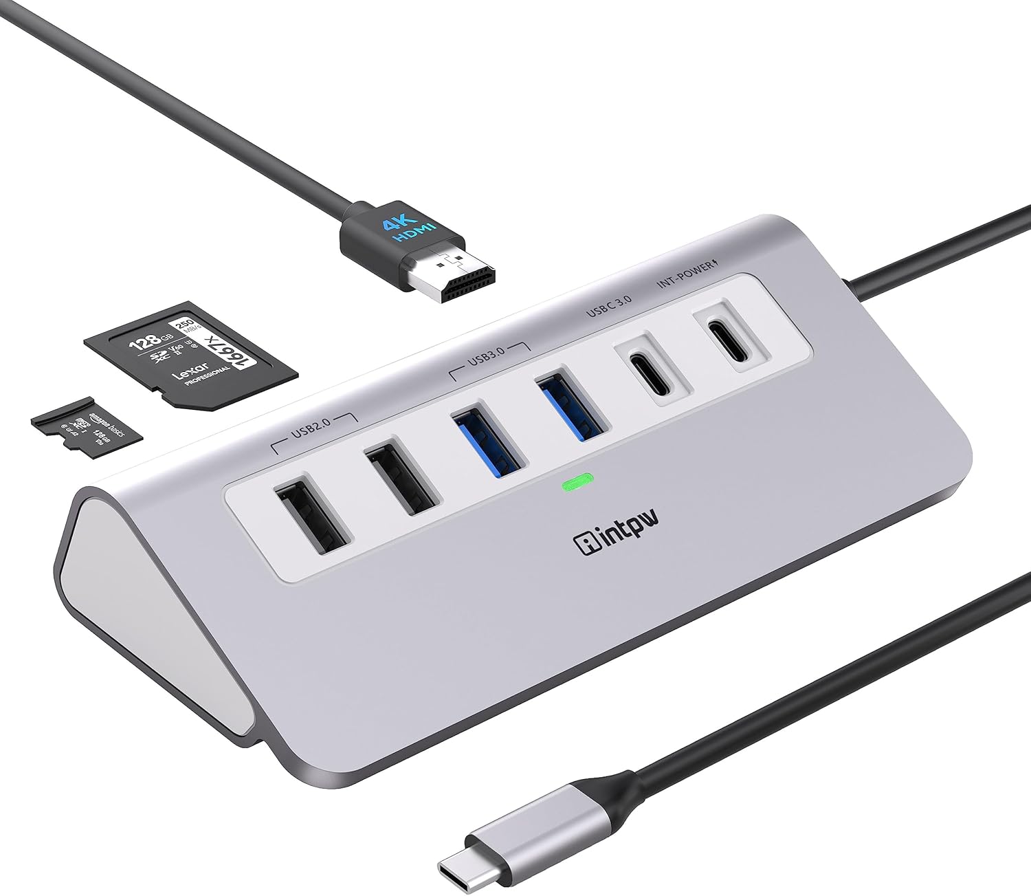 USB C Hub, P9 USB C Hub Multiport Adapter with 4K@60Hz HDMI, PD 100W, Type-C & 2 USB A 3.0 5Gbps, 2 USB A 2.0, SD/TF