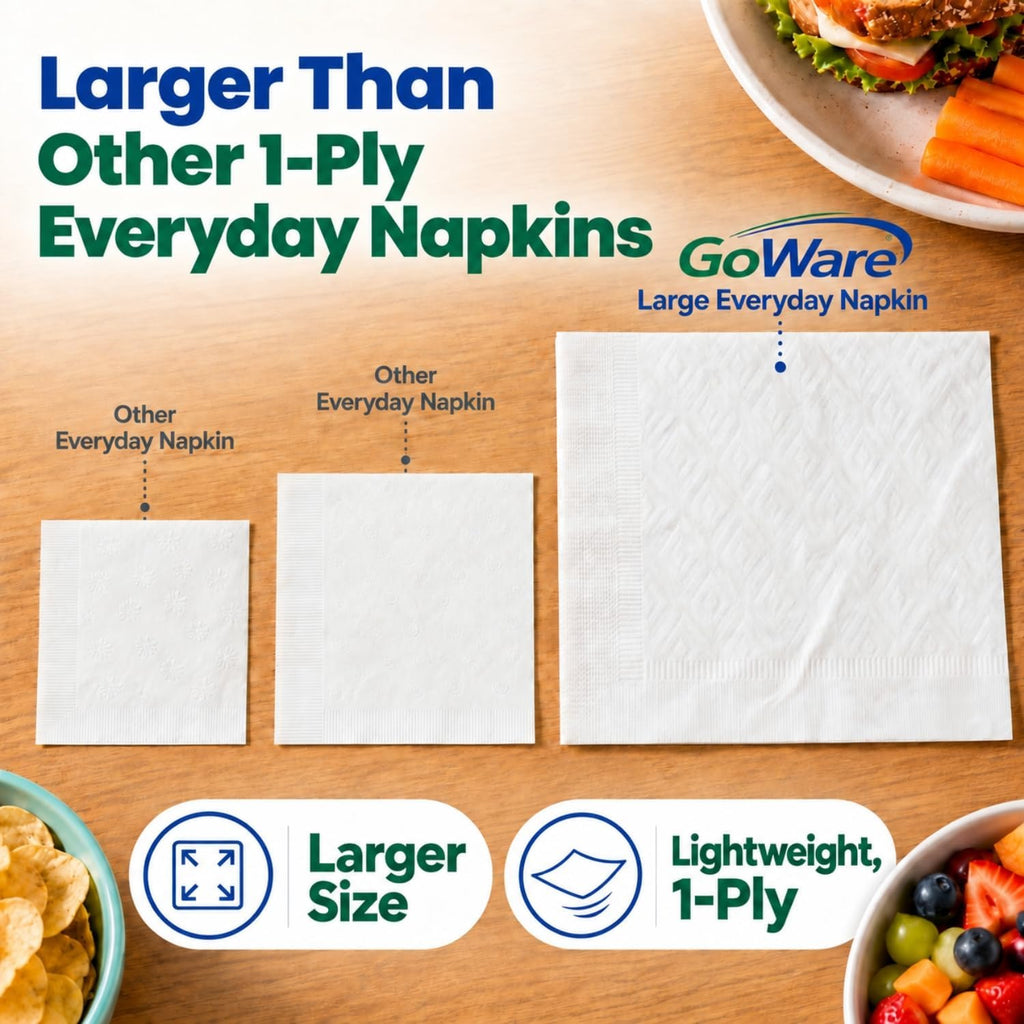 Large Paper Napkins Everyday Use, Disposable White Lunch/Dinner Size