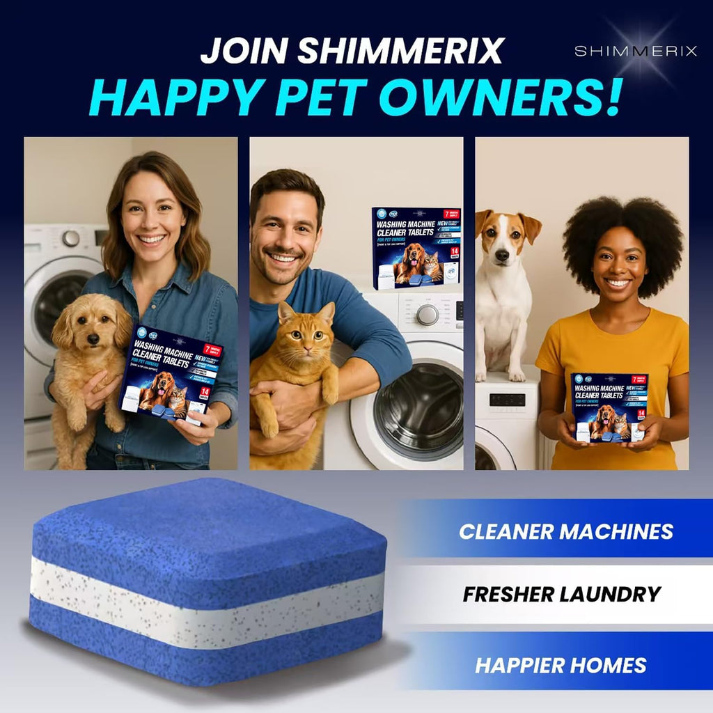 Washing Machine Cleaner Pro Tablets for Pet Owners, 14 Pack, Front/Top Load