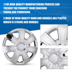 15 Inch Hubcaps, Universal Wheel Rim Cover Set of 4