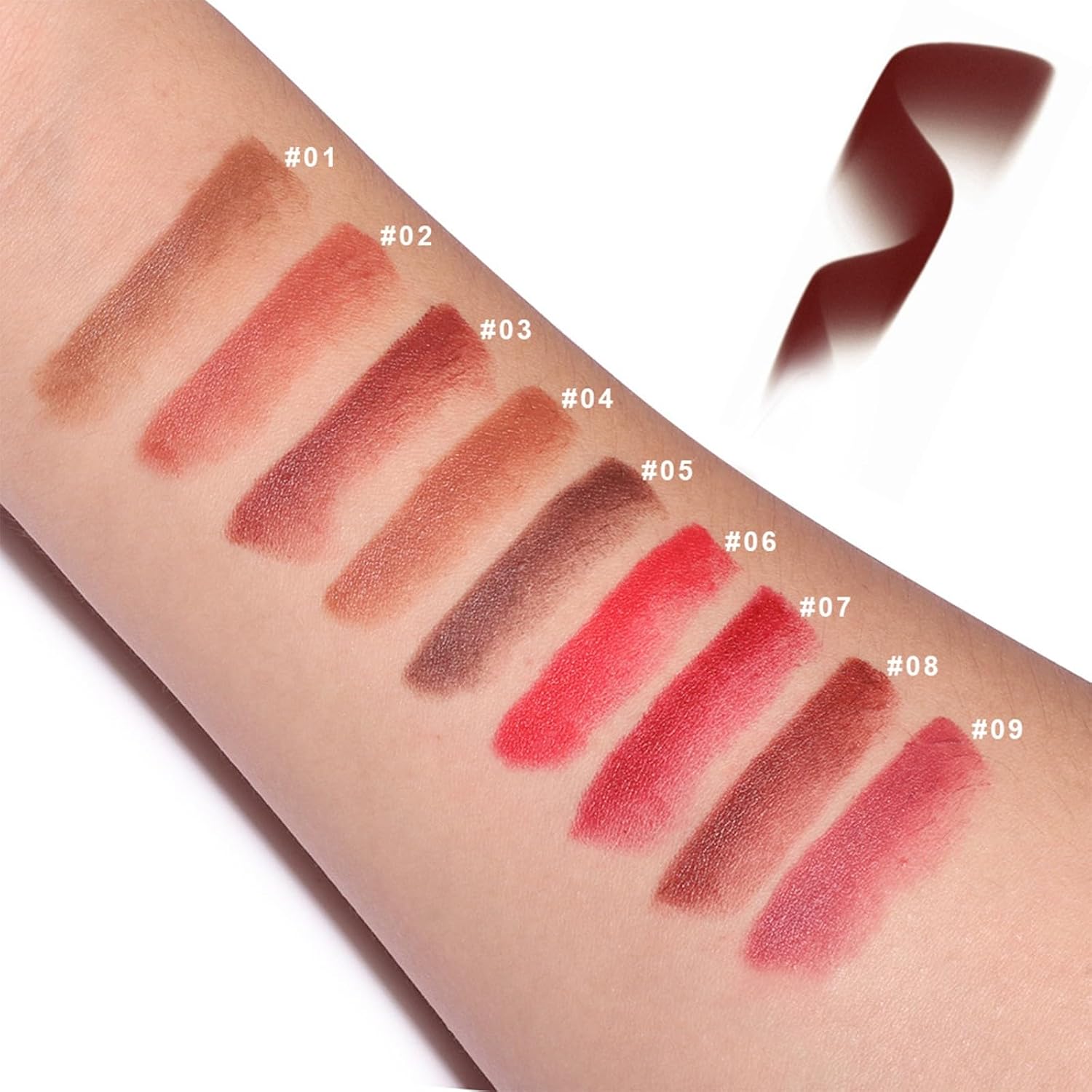 Matte Lip Liner Set Gradient Velvet Lip Crayon with Retractable and Long-Lasting Lipsticks for Women and Gift (9 Pcs
