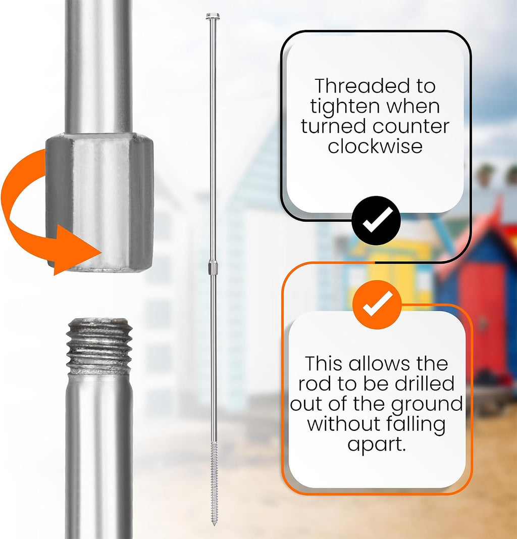 Earth Anchors 31" Set of 4 with Installation Rod - Ground Anchors Heavy Duty for High Winds - Swing Set Anchors