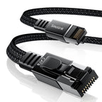 Cat 8 Ethernet Cable, 50ft 40Gbps 2000MHz RJ45 LAN Cable | Nylon Braided High Speed Internet Cable, Heavy Duty