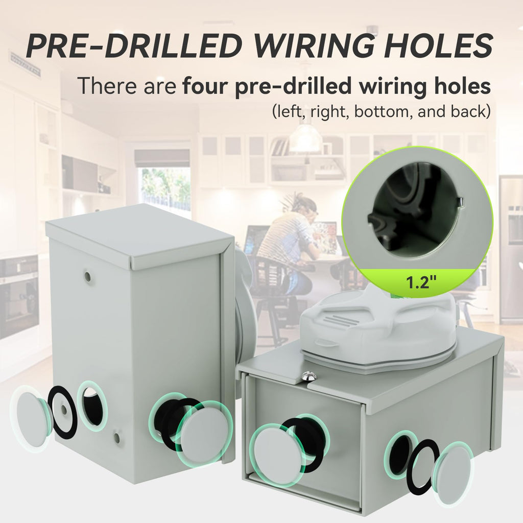 Pre-Drilling 30 Amp Generator Inlet Box, NEMA L14-30P Power Inlet Box