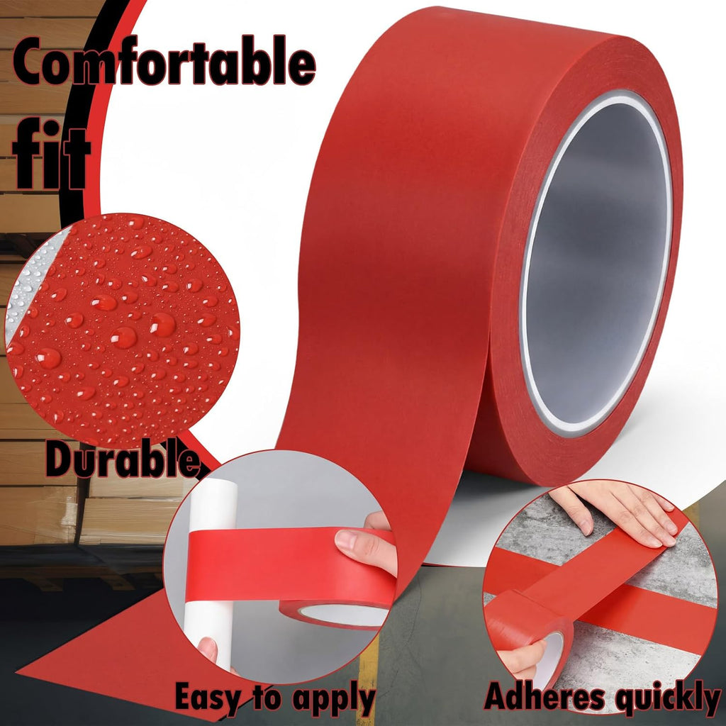 6 Rolls 2" x33 Yds Floor Marking Tape and Dance Splicing Tape, Red