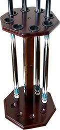 Freestanding Billiard Cue Rack, Pool Table Accessories Hold 8 Cues, Pool Cue Stick Holder, Wooden Floor Stand Pool