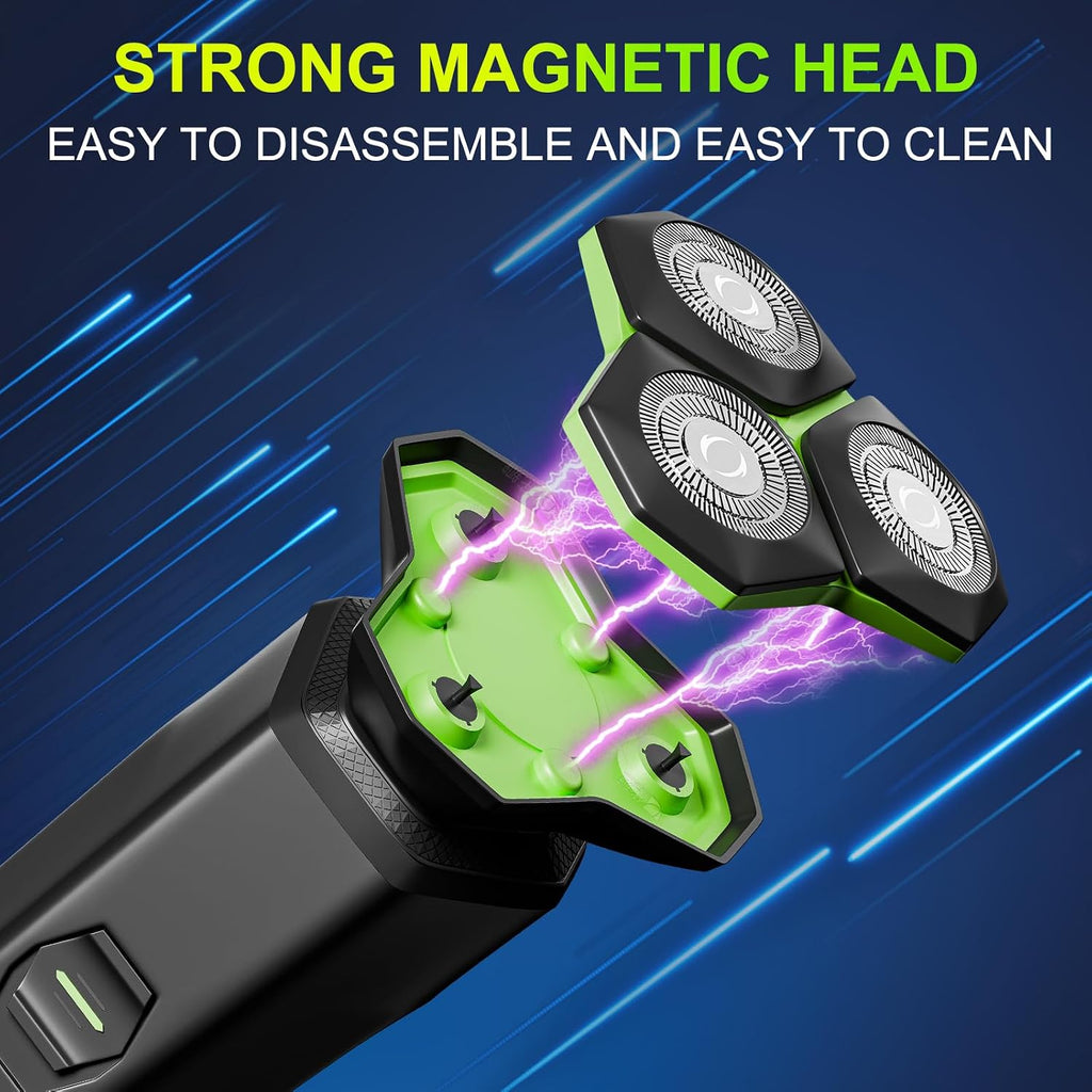 Electric Razor for Men - Electric Shavers for Men with Magnetic Detachable Head, 3D Floating Head, Ideal for Travel